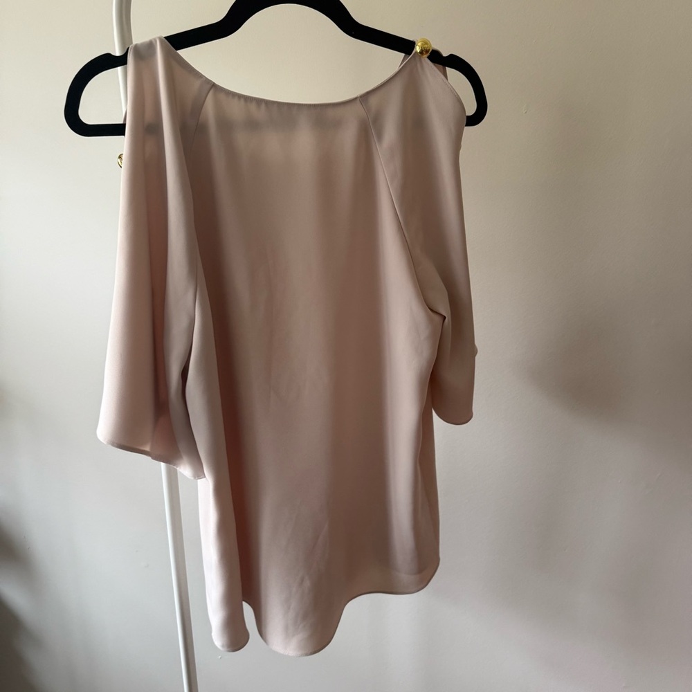 Amanda Uprichard beige cold-shoulder top - Picture 3 of 10